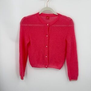 Oilily Mohair wool blend button Cardigan pink sz 10Y 140